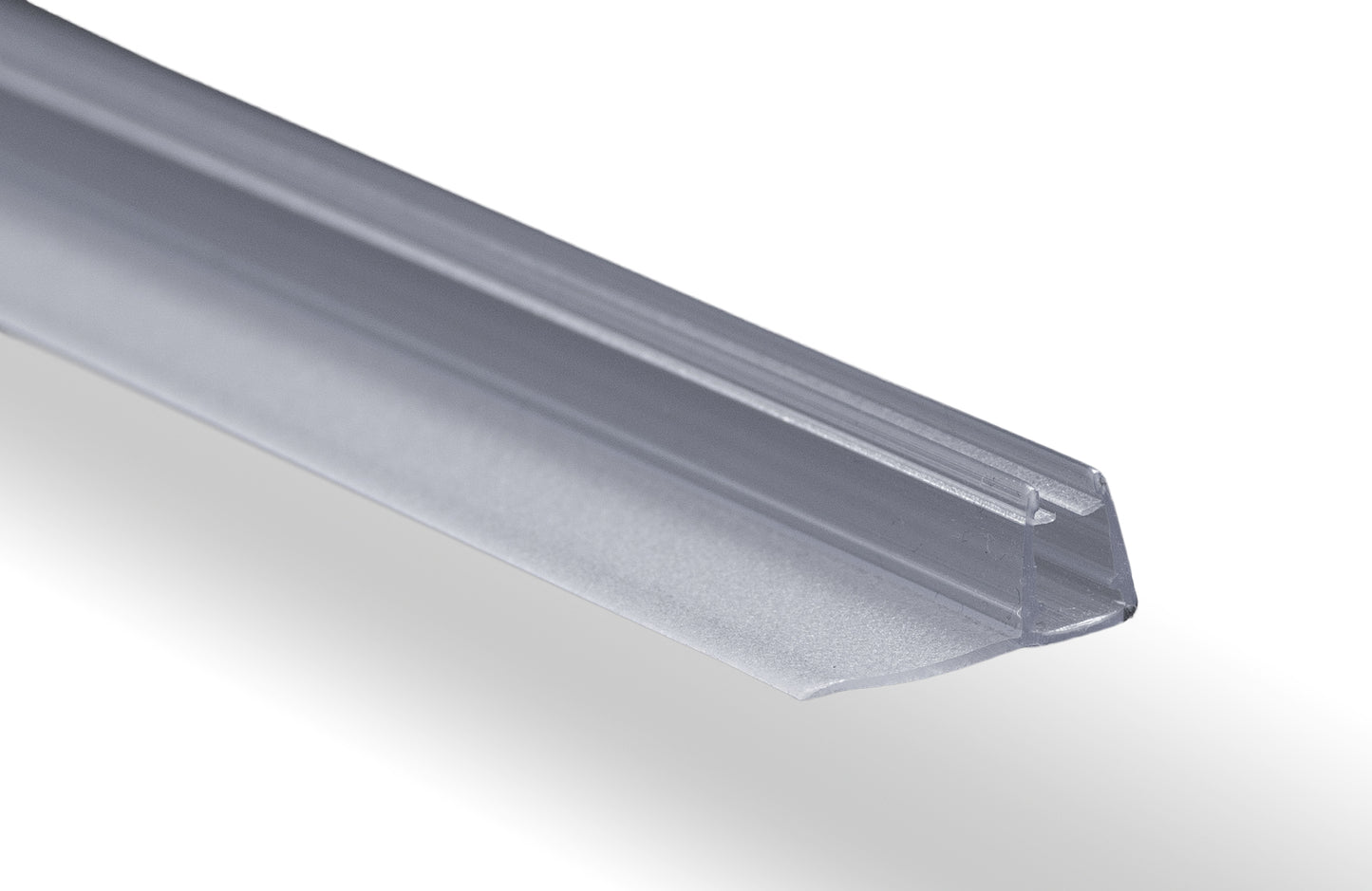 #2205 Mitteldichtung mit 90° Dichtlippe 17mm, passend für 6-8mm Glasstärke, transparent, Länge 2 Meter