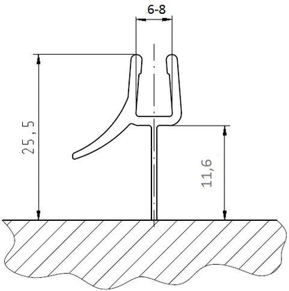 #3801-8 Dichtleisten-Set für 8mm Glas (1x2241+1x2252+1x1278)