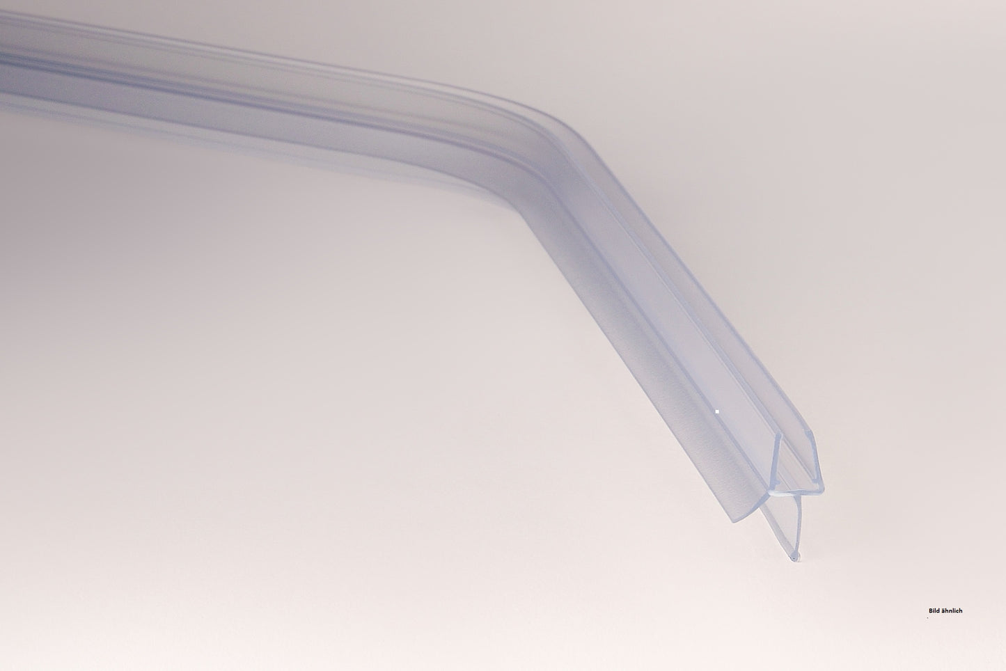 #1205 Abtropfprofil mit Dichtkeder für 6+8 mm Glas für Fünfeckgläser 135° gebogen, Länge ca. 75cm