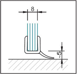 #1257 U-Profil mit weicher Lippe für 6+8 mm Glas, 1 Meter, transparent