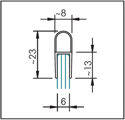 #3101-8 Dichtleisten-Set für 8mm Glas (1x2231+1x2230+1xAuswahl)