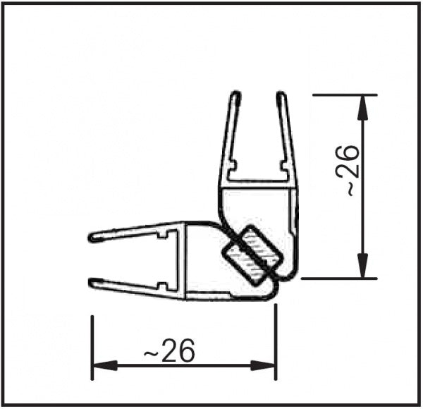 #3202-8 Dichtleisten-Set für 8mm Glas (1x2231+1x2254+1xAuswahl)