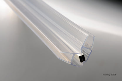 #2231 Magnetdichtung Set  90° für 6+8 mm Glas, Länge 2m(Set =2x 2 Meter), transparent