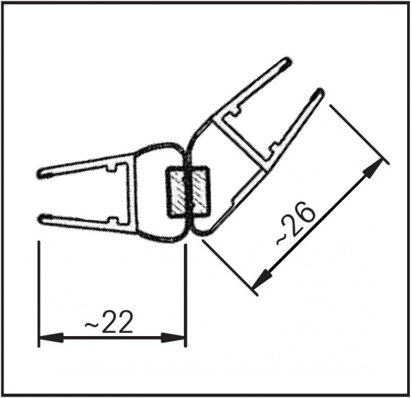 #3501-8 Dichtleisten-Set für 8mm Glas (1x2251+1x2254+1xAuswahl)