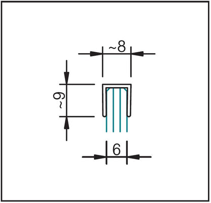 #2253 Ausgleichsprofil für 6 mm Glas, Länge 2m, transparent