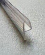 #2254 H Profil mit weicher Lippe, groß, für 6+8 mm Glas, Länge 2m, transparent