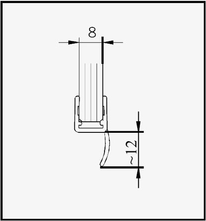 #3402-8 Dichtleisten-Set für 8mm Glas (1x2241+2x2254+1xAuswahl)