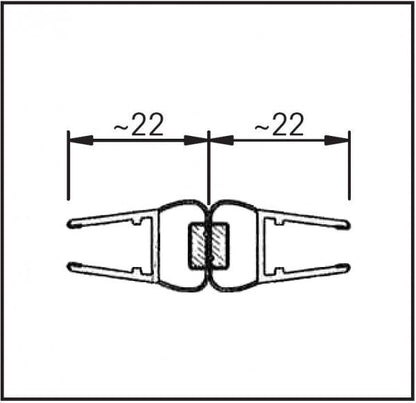 #3241 Magnetdichtung Set 180°, für 6 + 8 mm Glas, Länge 2m(Set =2x2 Meter), verchromt