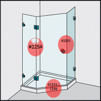 #3502-8 Dichtleisten-Set für 8mm Glas (1x2251+1x2254+1xAuswahl)