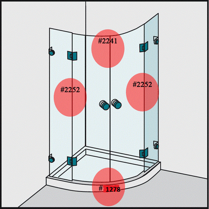 #3904-8 Dichtleisten-Set für 8mm Glas (1x2241+2x2252+2x1278)