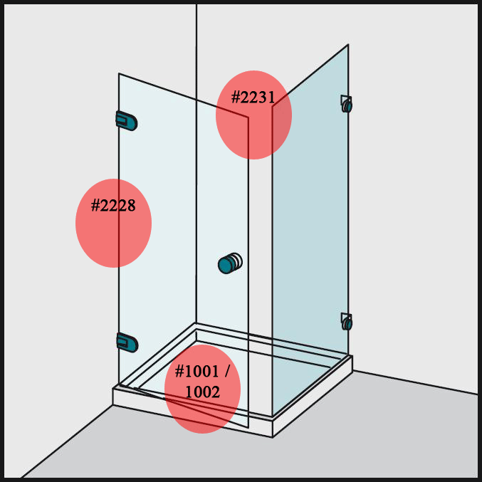 #3102-8 Dichtleisten-Set für 8mm Glas (1x2231+1x2228+1xAuswahl)