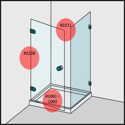 #3102-8 Dichtleisten-Set für 8mm Glas (1x2231+1x2228+1xAuswahl)