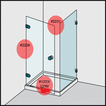 #3103-8 Dichtleisten-Set für 8mm Glas (1x2231+1x2226+1xAuswahl)