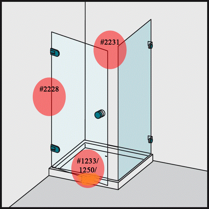 #3104-8 Dichtleisten-Set für 8mm Glas (1x2231+1x2228+1xAuswahl)