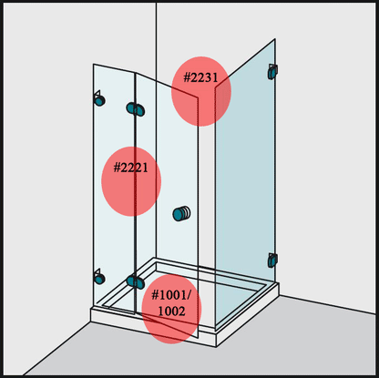 #3200-6 Dichtleisten-Set für 6mm Glas (1x2231+1x2221+1xAuswahl)