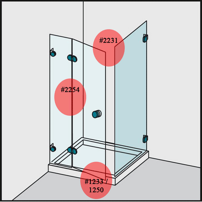 #3203-8 Dichtleisten-Set für 8mm Glas (1x2231+1x2254+1xAuswahl)
