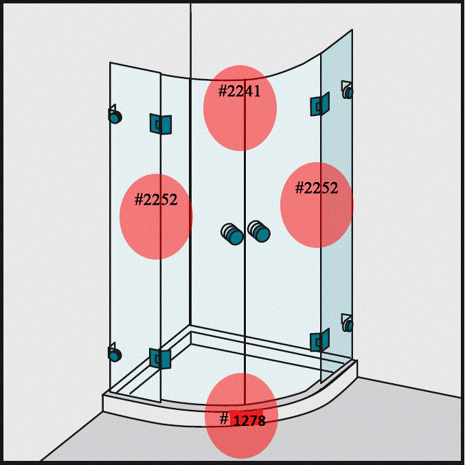 #3901-8 Dichtleisten-Set für 8mm Glas (1x2241+2x2252+1x1278)
