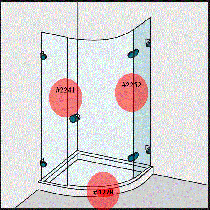#3801-8 Dichtleisten-Set für 8mm Glas (1x2241+1x2252+1x1278)