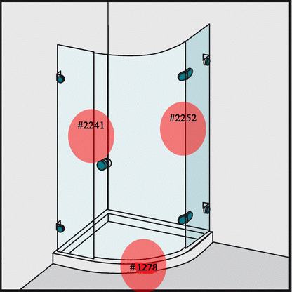 #3801-8 Dichtleisten-Set für 8mm Glas (1x2241+1x2252+1x1278)