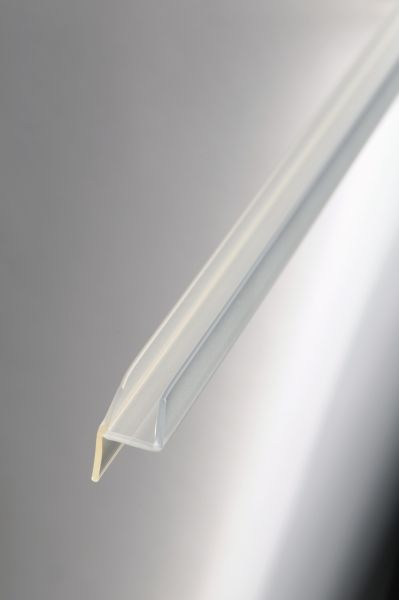 #2221 H Profil mit weicher Lippe, klein, für 6 mm Glas, Länge 2m, transparent