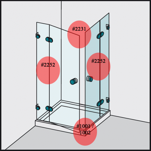 #3301-8 Dichtleisten-Set für 8mm Glas (1x2231+2x2252+2xAuswahl)